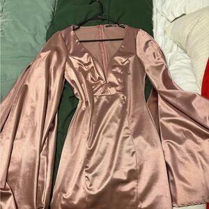 Elegant Pink Satin Dress